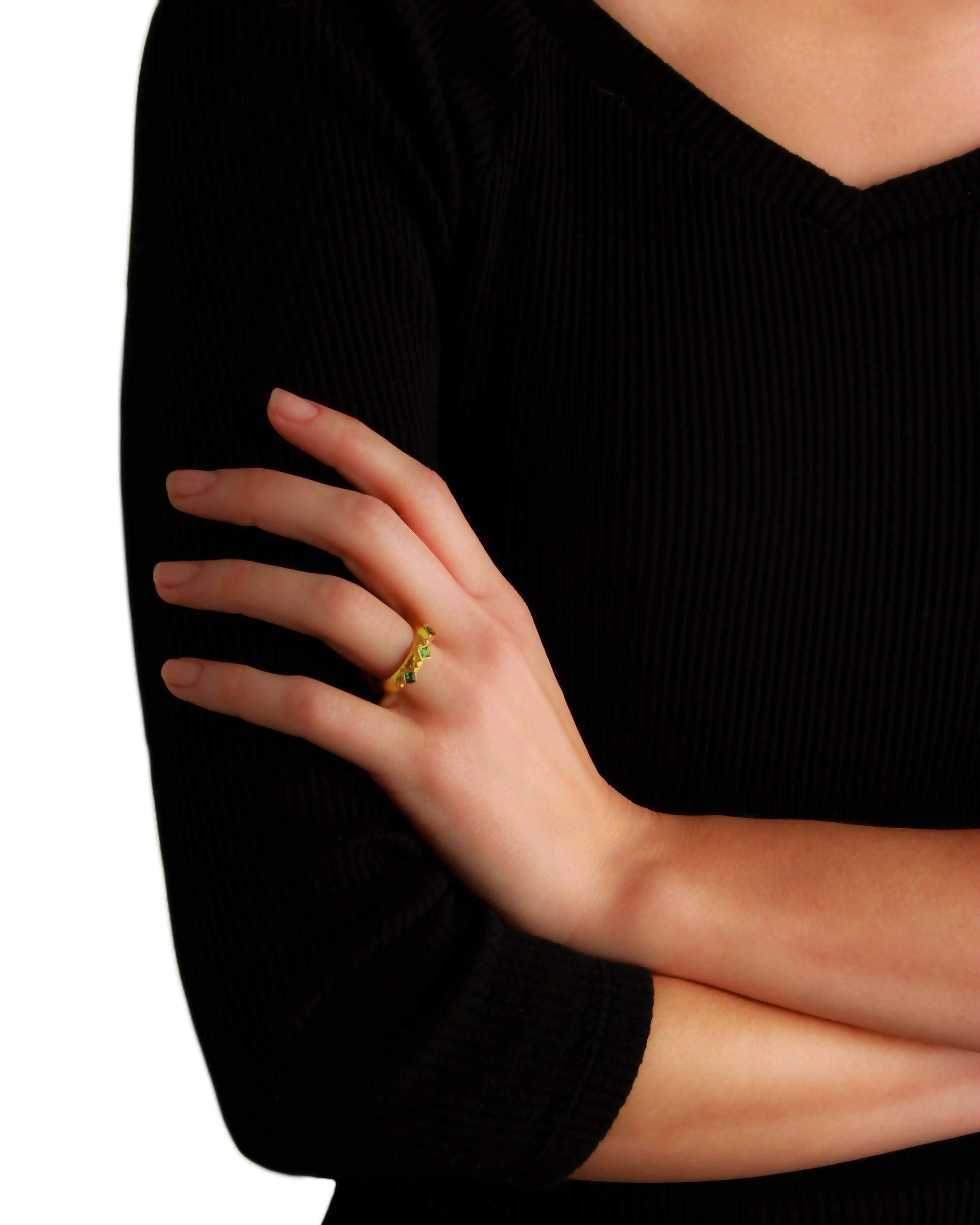 Tsavorite Harlequin Stack Ring