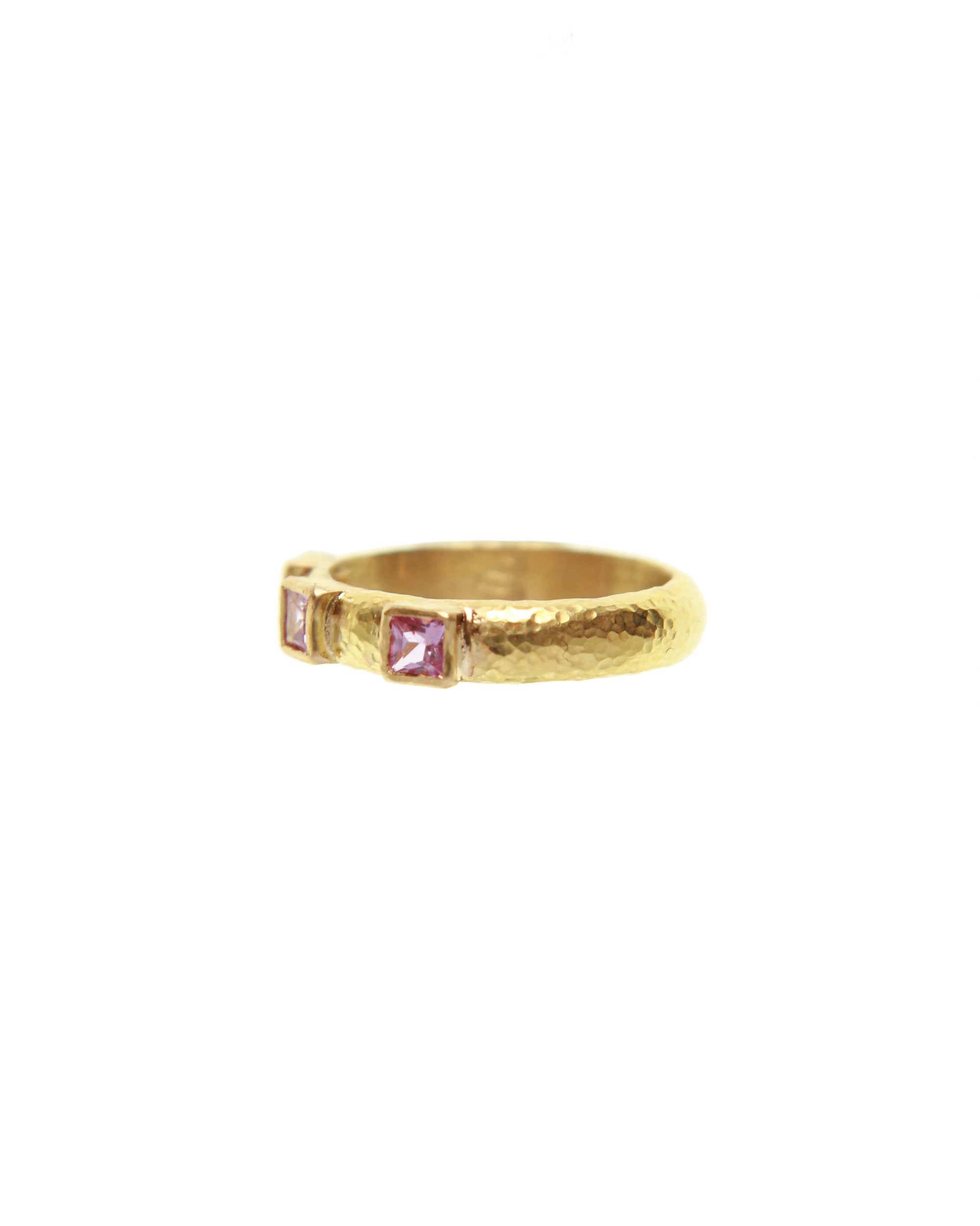 Pink Sapphire Square Stack Ring