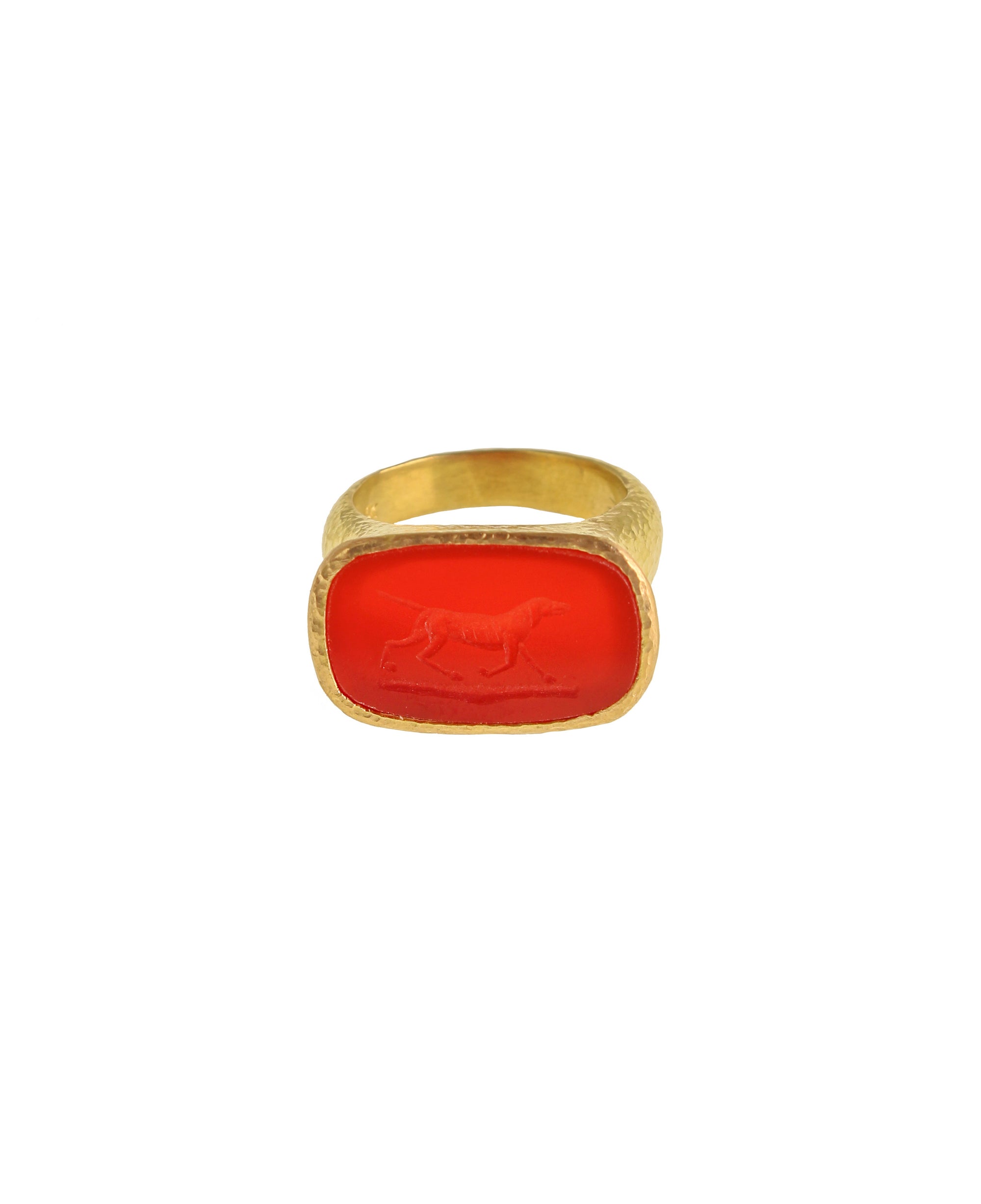 Carnelian 'Pointing Dog' Ring