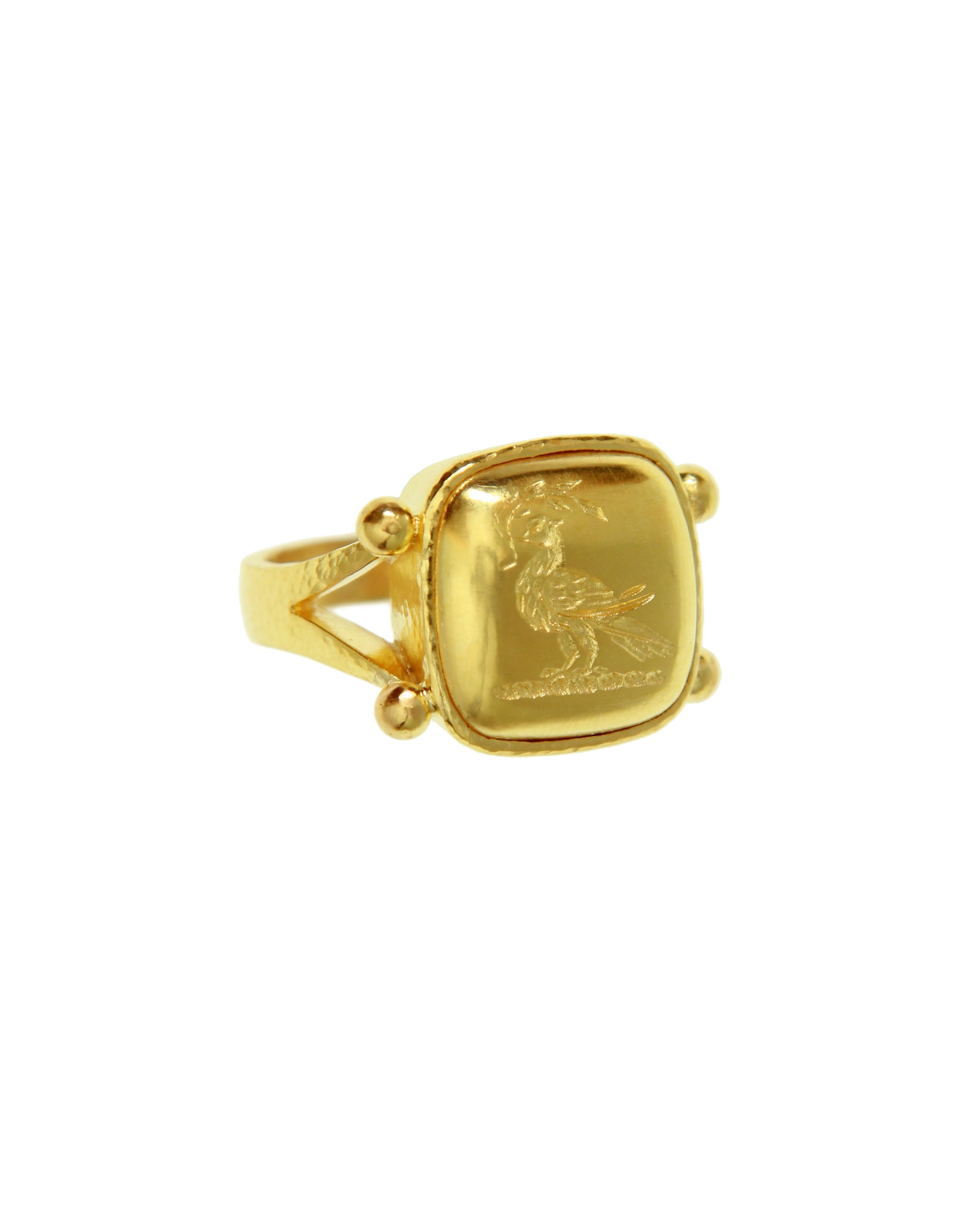 Gold 'Dove with Branch' Ring