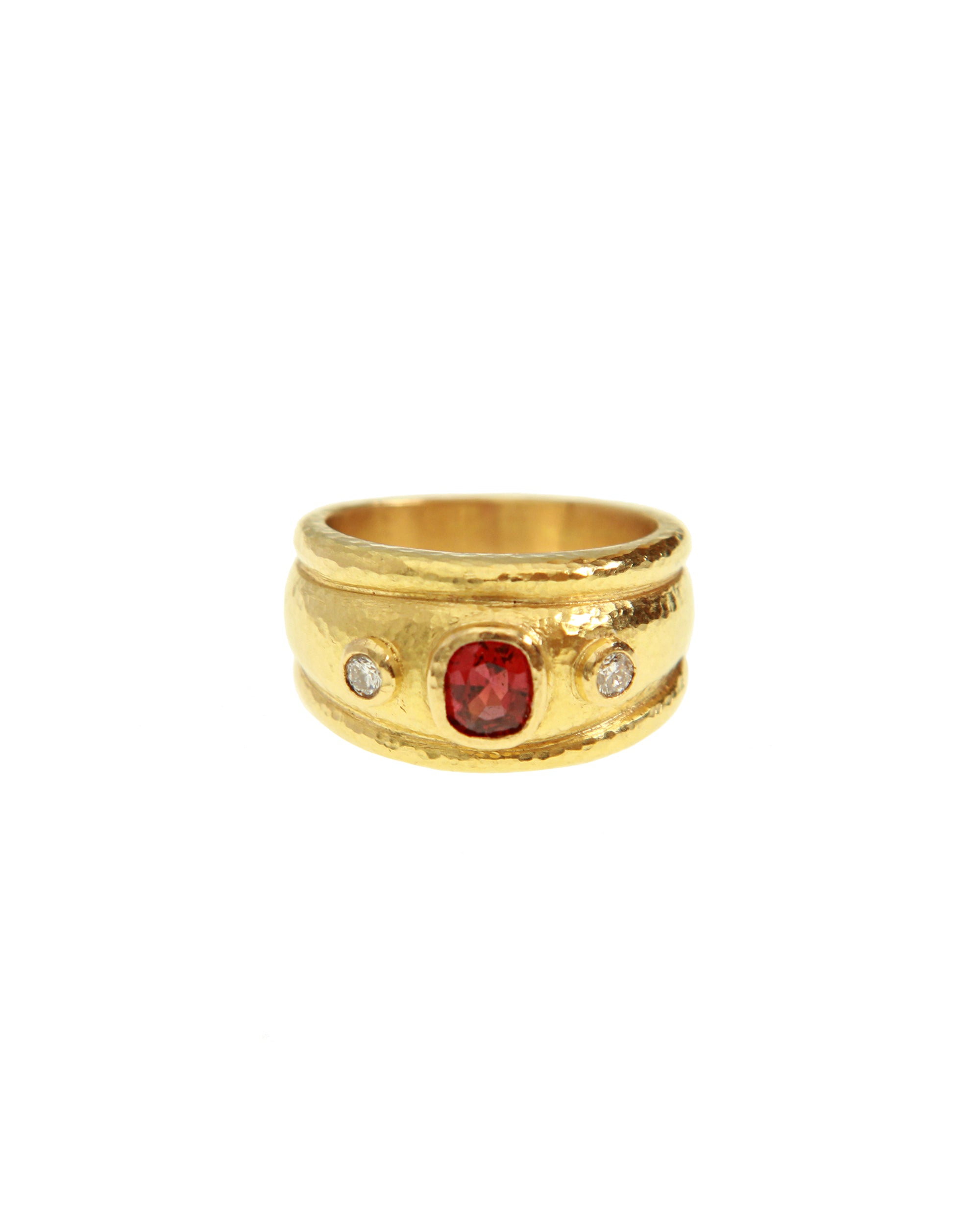 Spinel and Diamond Bombe Ring