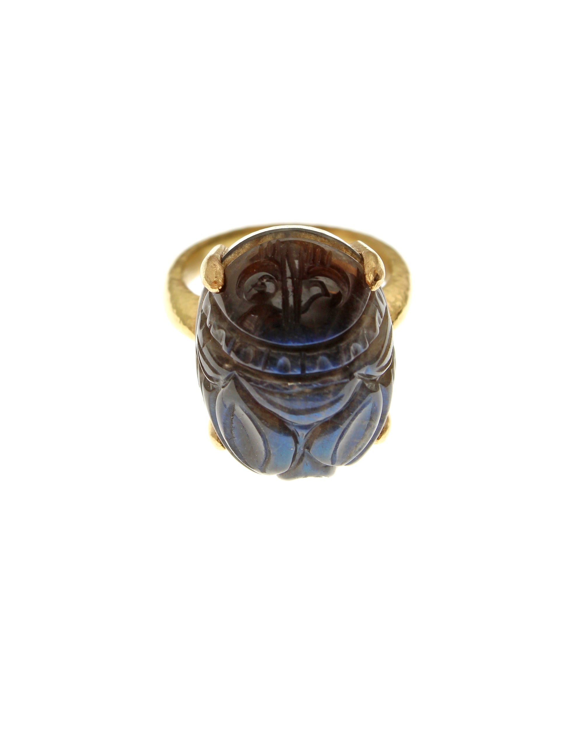 Labradorite Scarab Ring