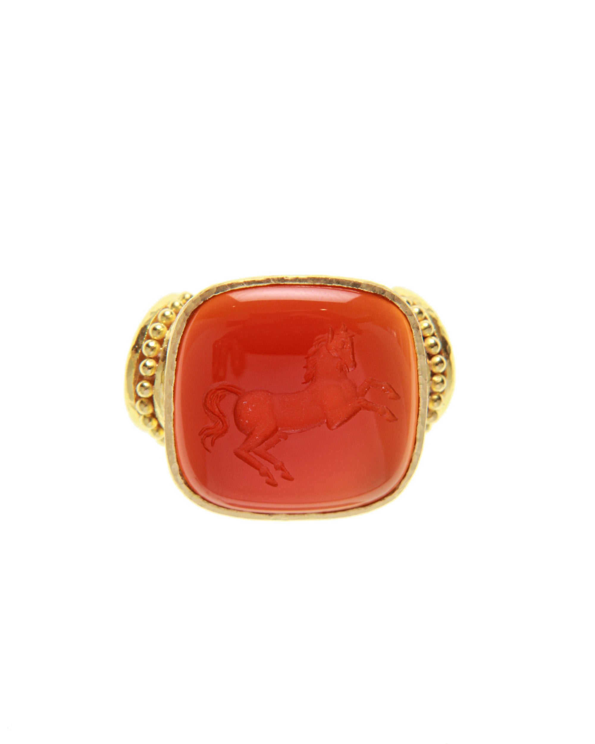 Carnelian 'Rearing Horse' Ring