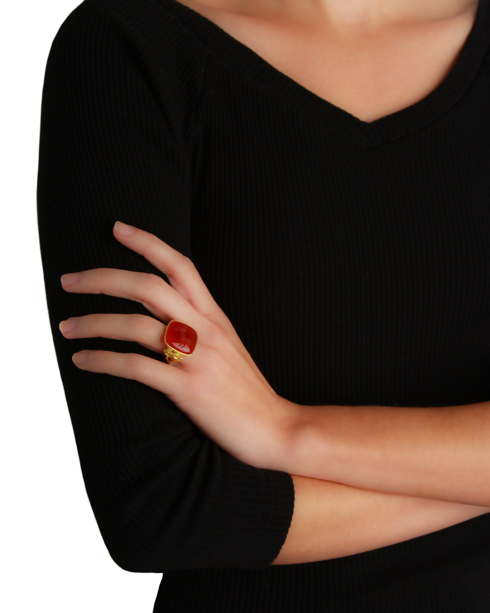 Carnelian 'Rearing Horse' Ring