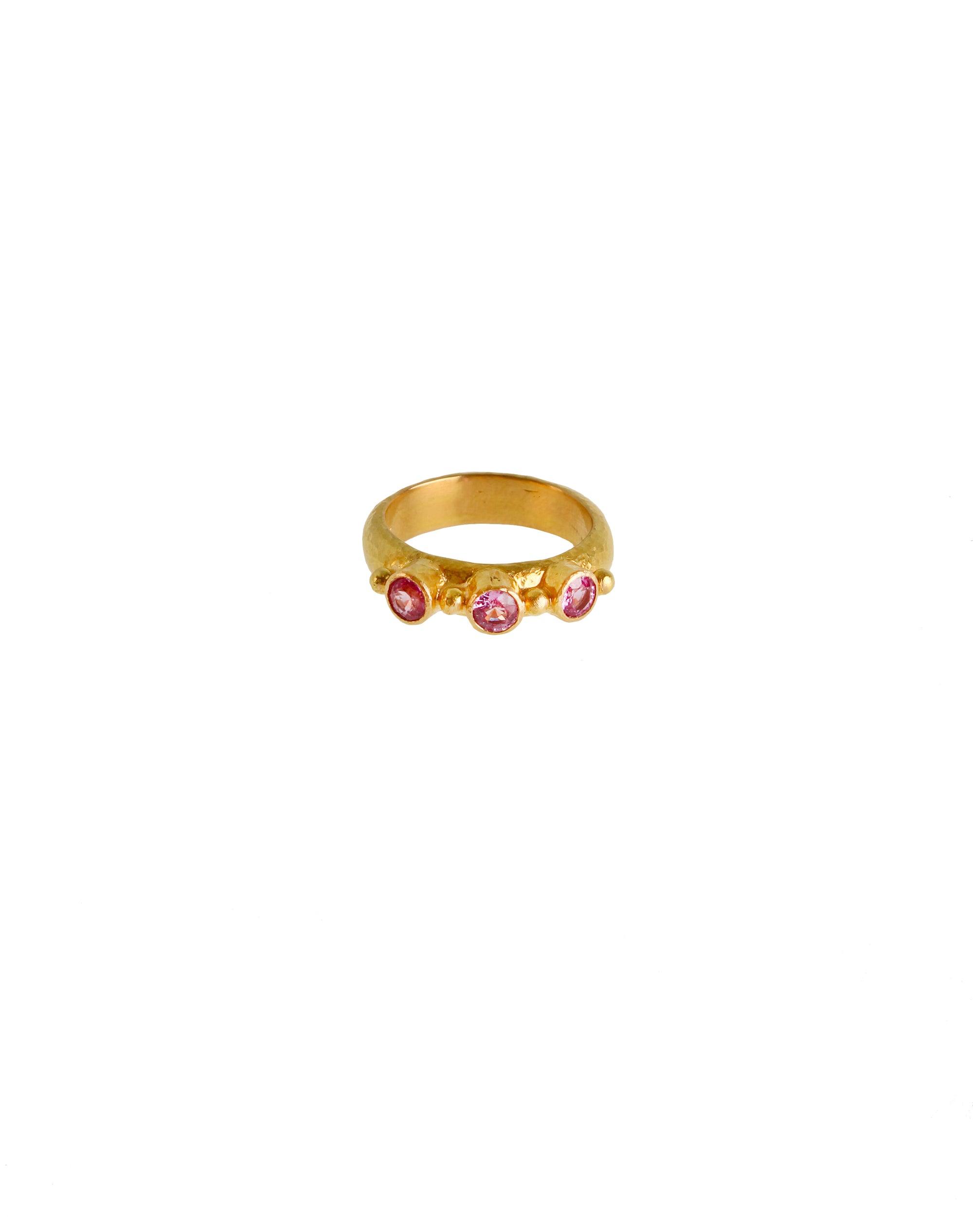 Round 4 mm Pink Sapphire Stack Ring
