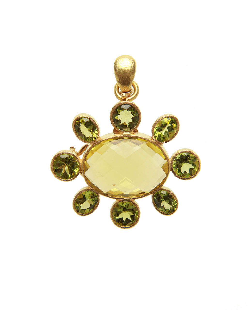 Lemon Citrine and Peridot Brooch/Pendant
