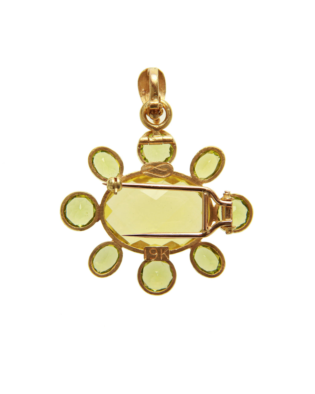 Lemon Citrine and Peridot Brooch/Pendant