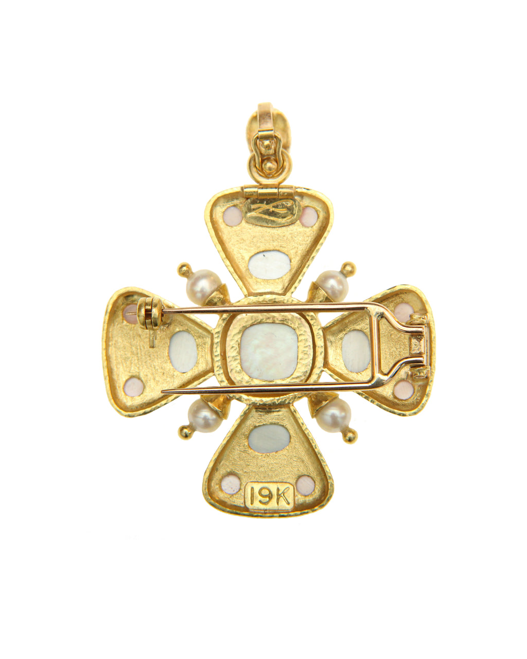 Pastel Maltese Cross Brooch/Pendant