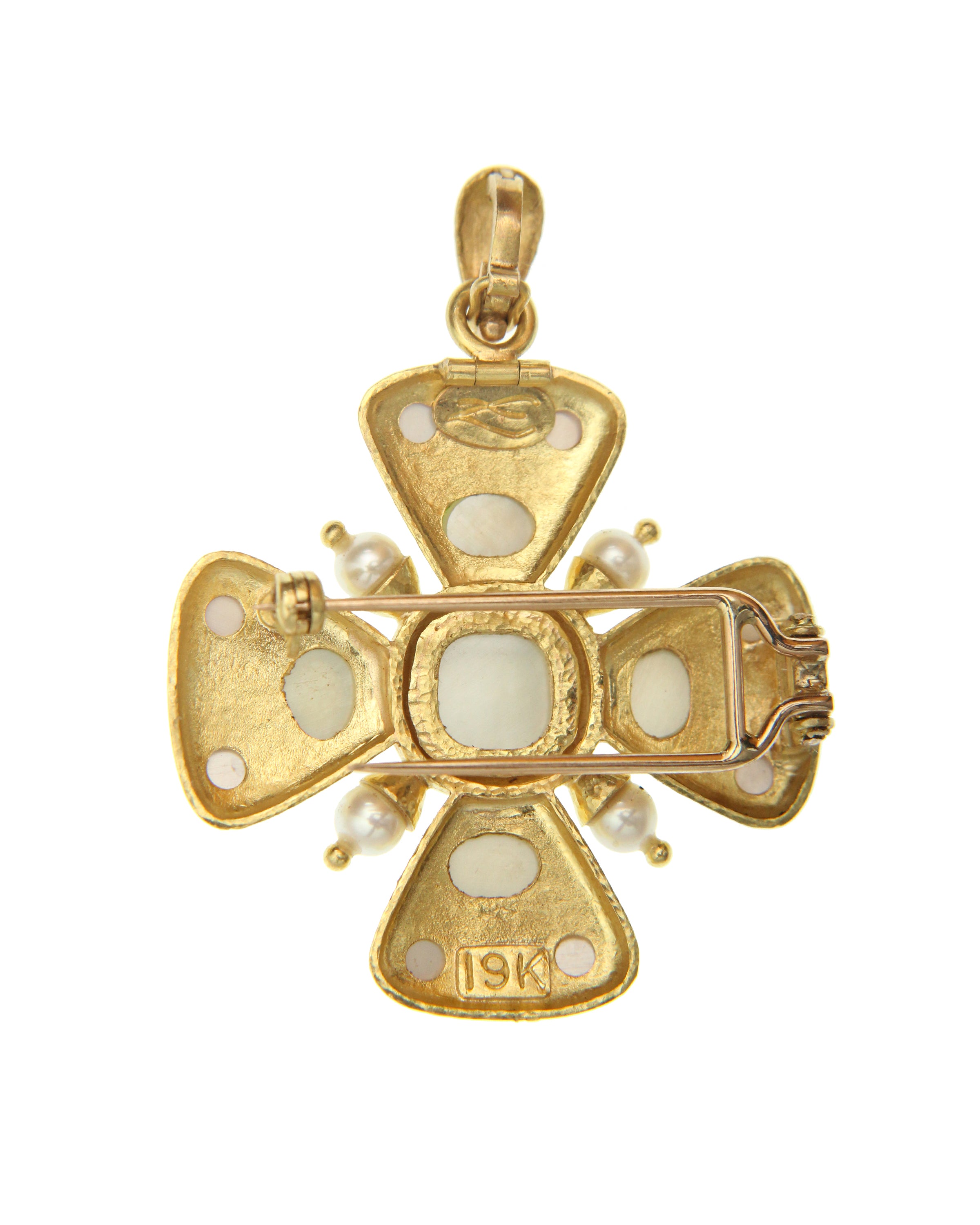 Maltese Cross Brooch/Pendant – Elizabeth Locke Jewels