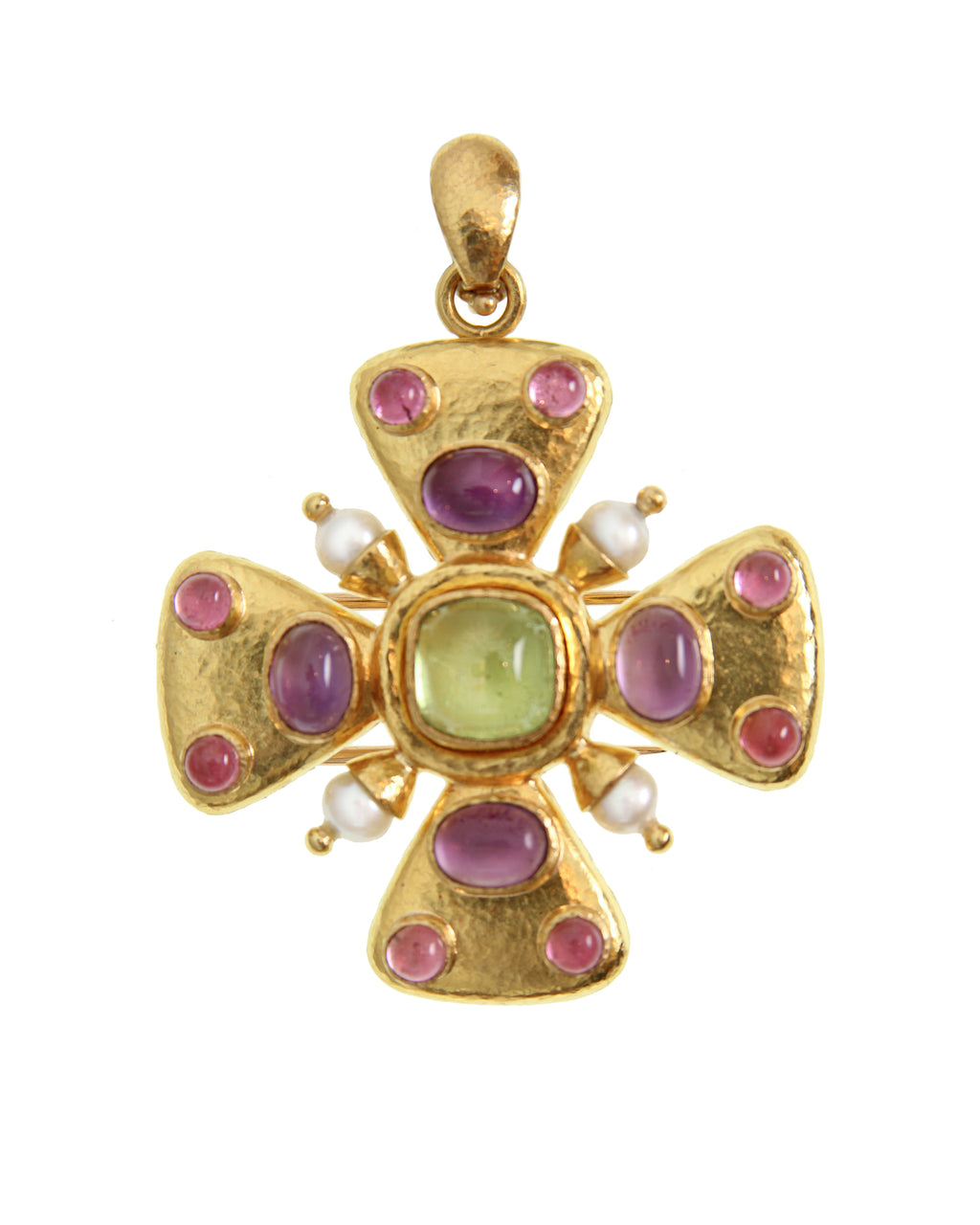 Peridot, Amethyst and Tourmaline Brooch/Pendant