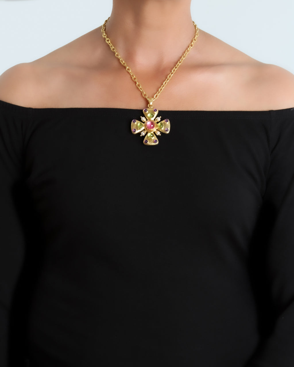 Peridot, Amethyst and Tourmaline Brooch/Pendant