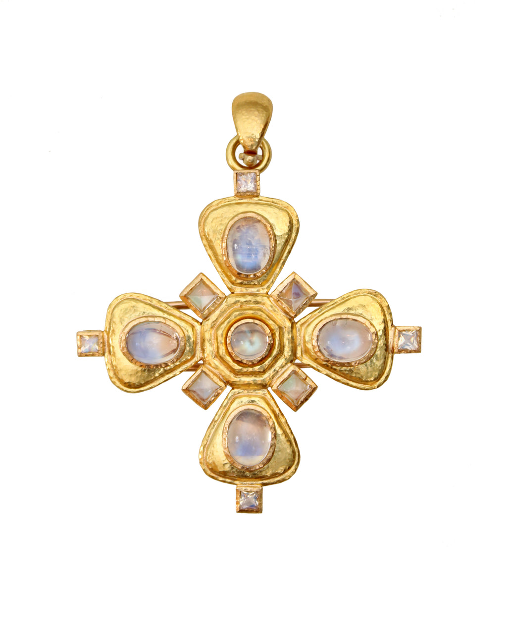 Moonstone Canterbury Cross Brooch/Pendant