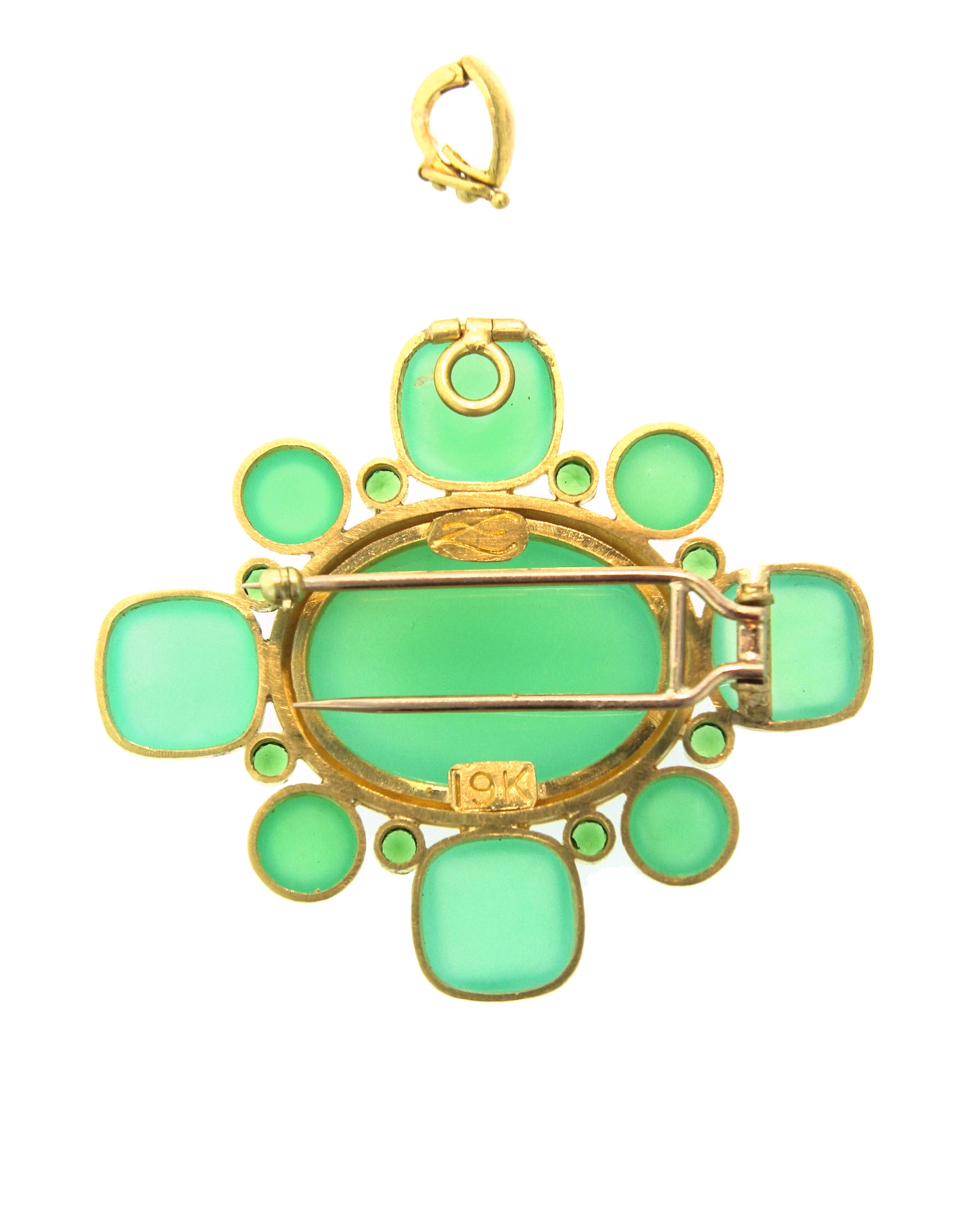 Chrysoprase Brooch