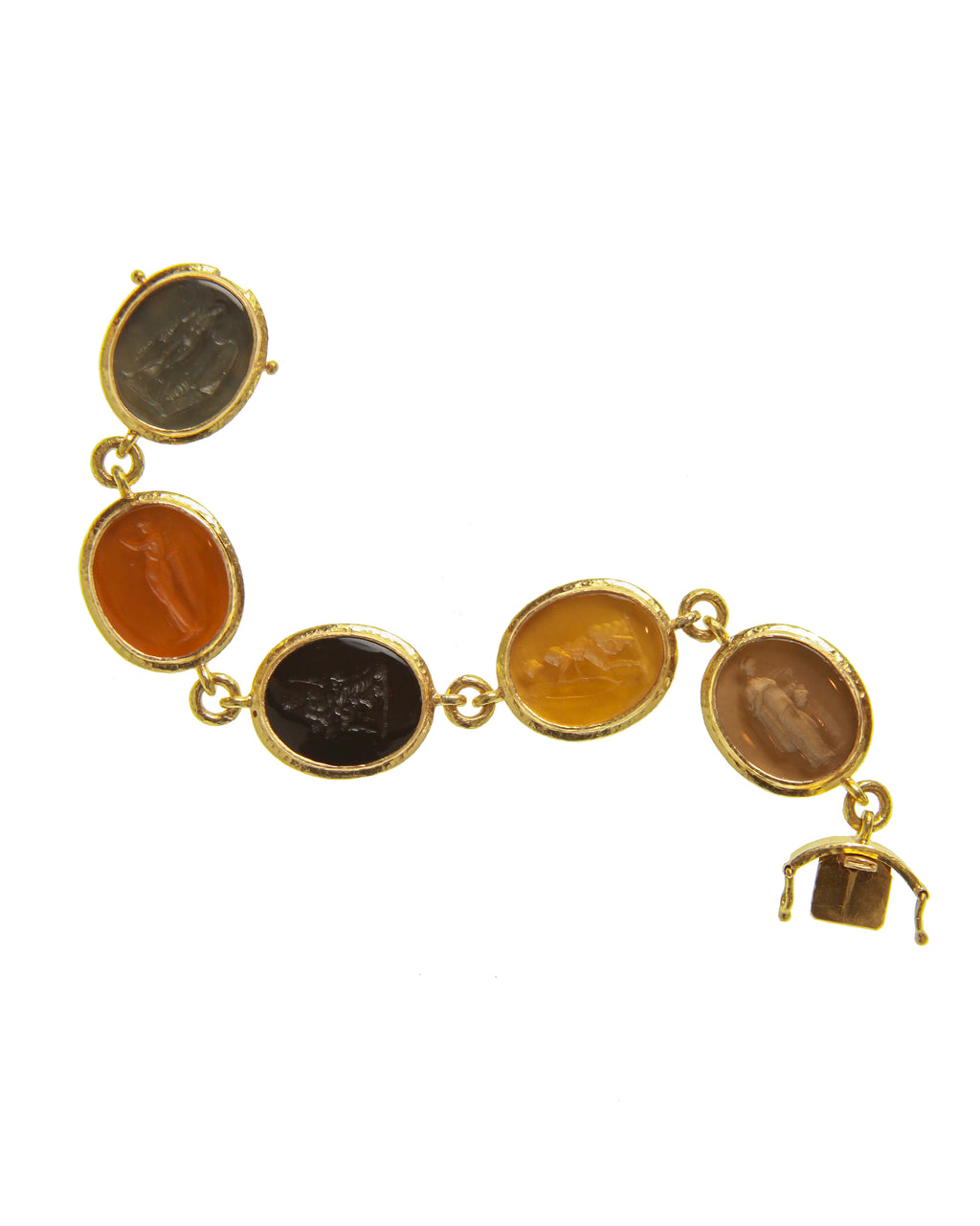 Neutral Venetian glass intaglio 'Goddess' Bracelet