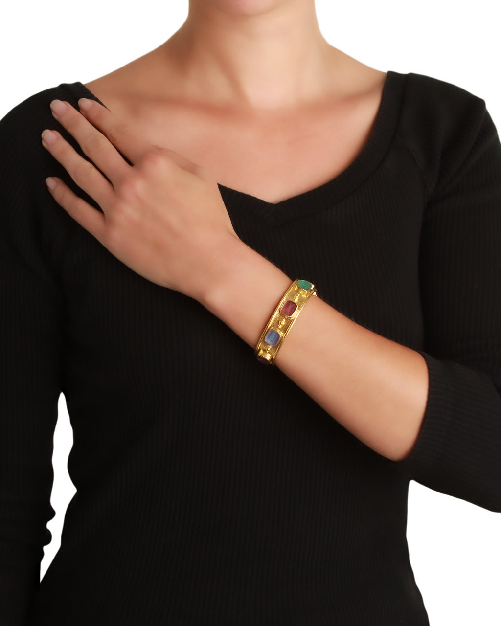 Neutral 'Square Animals' hinged bangle