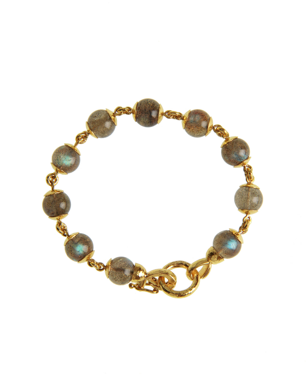 Labradorite and Gold Link Bracelet