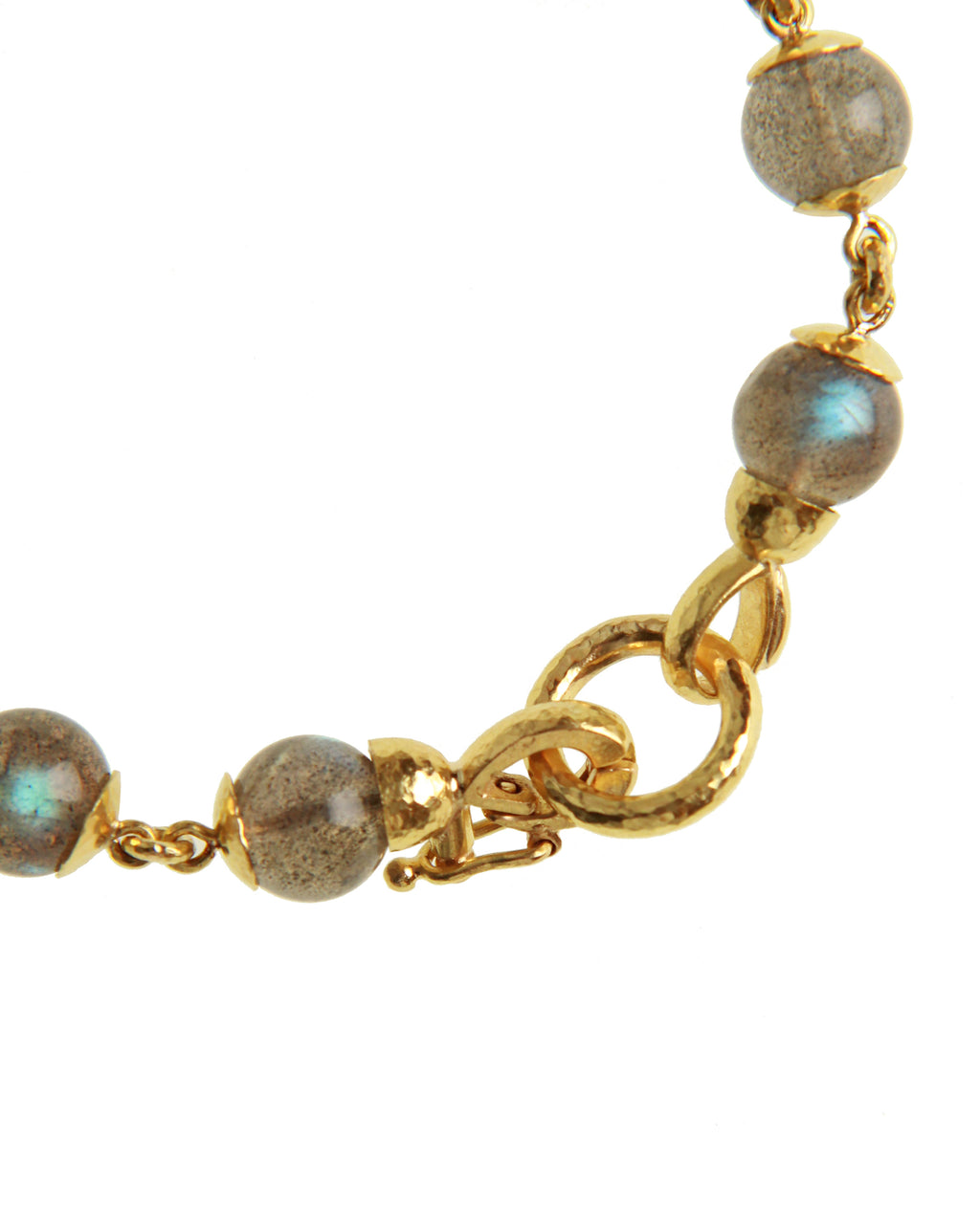 Labradorite and Gold Link Bracelet