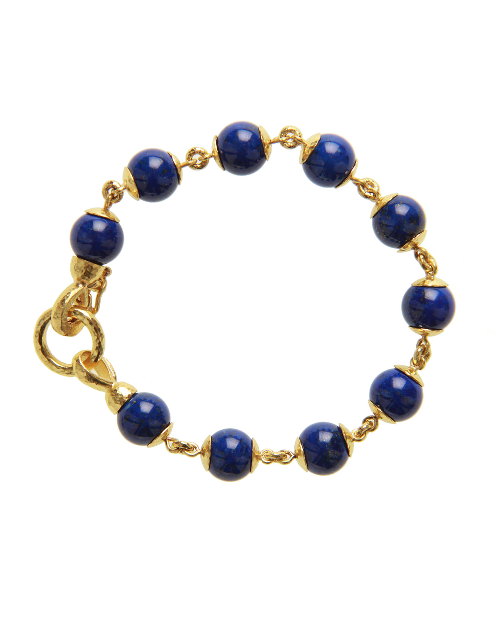 Lapis and Gold Link Bracelet