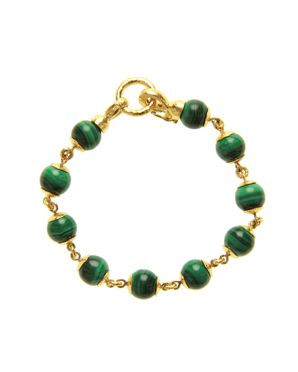 Malachite and Gold Link Bracelet
