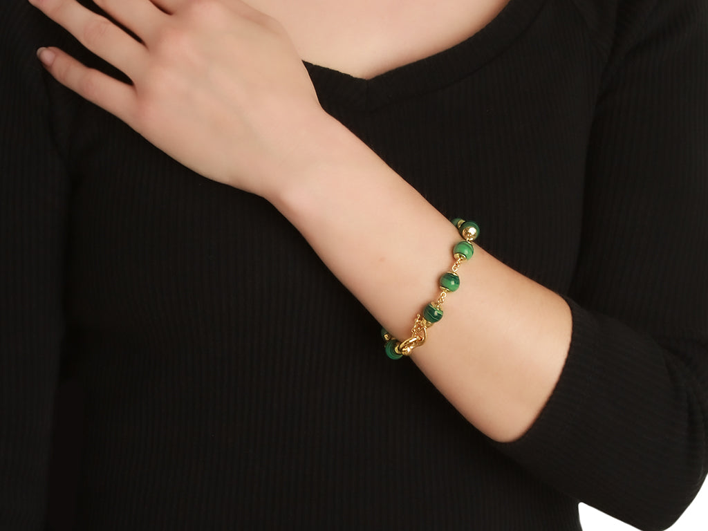 Malachite and Gold Link Bracelet