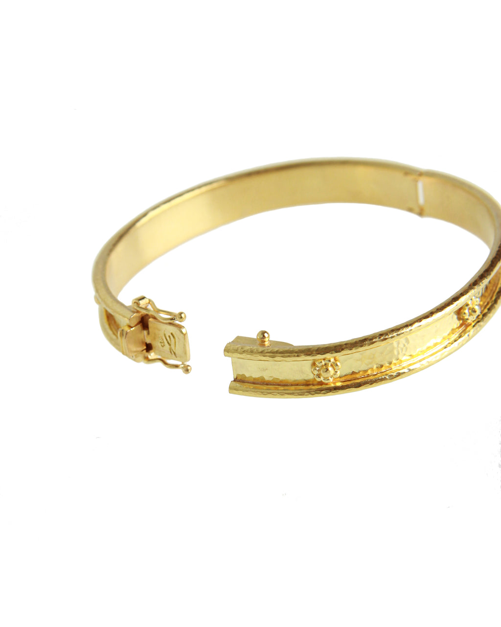 Narrow Flat Thin Bangle with Daisies