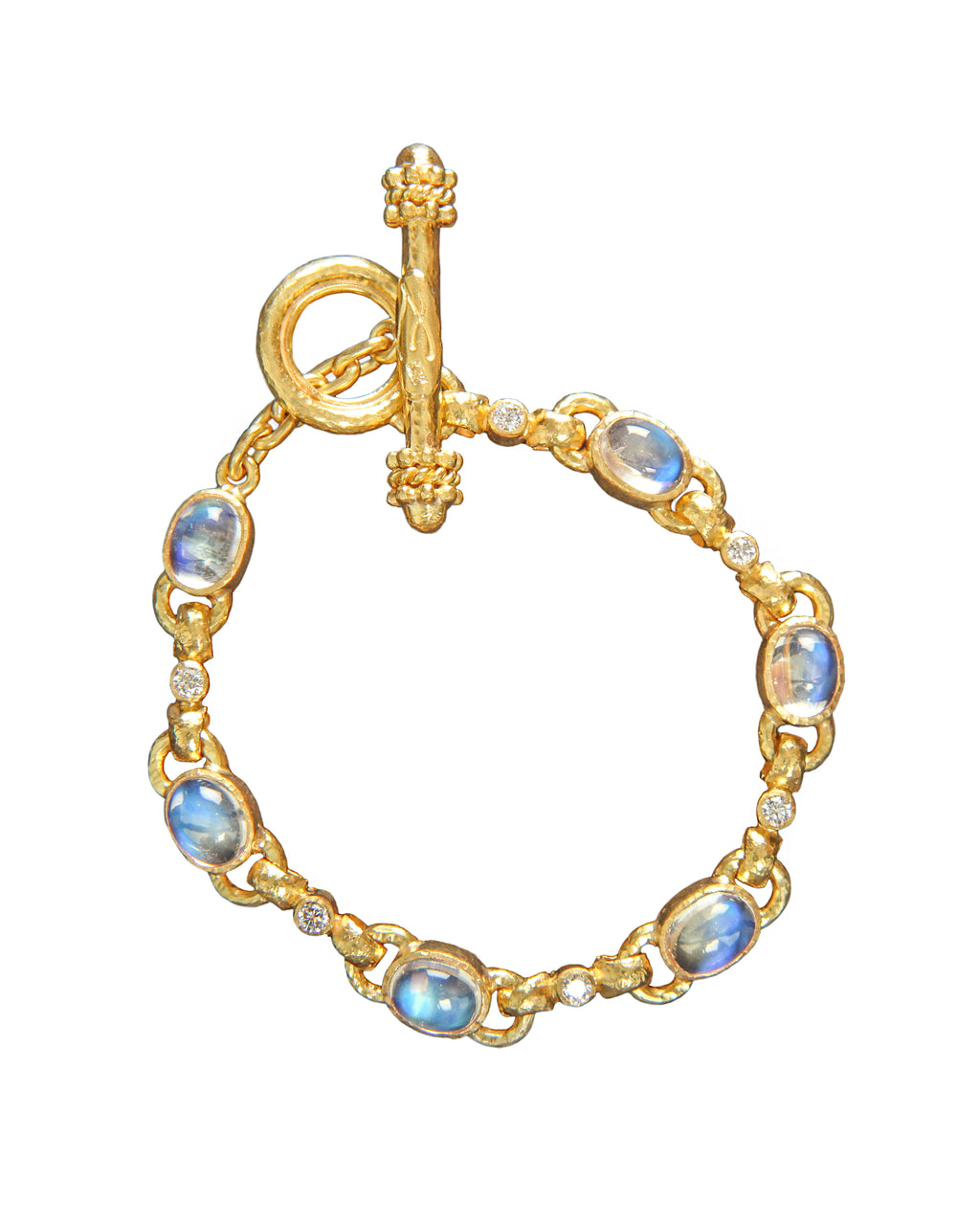 Moonstone and Diamond Link Bracelet