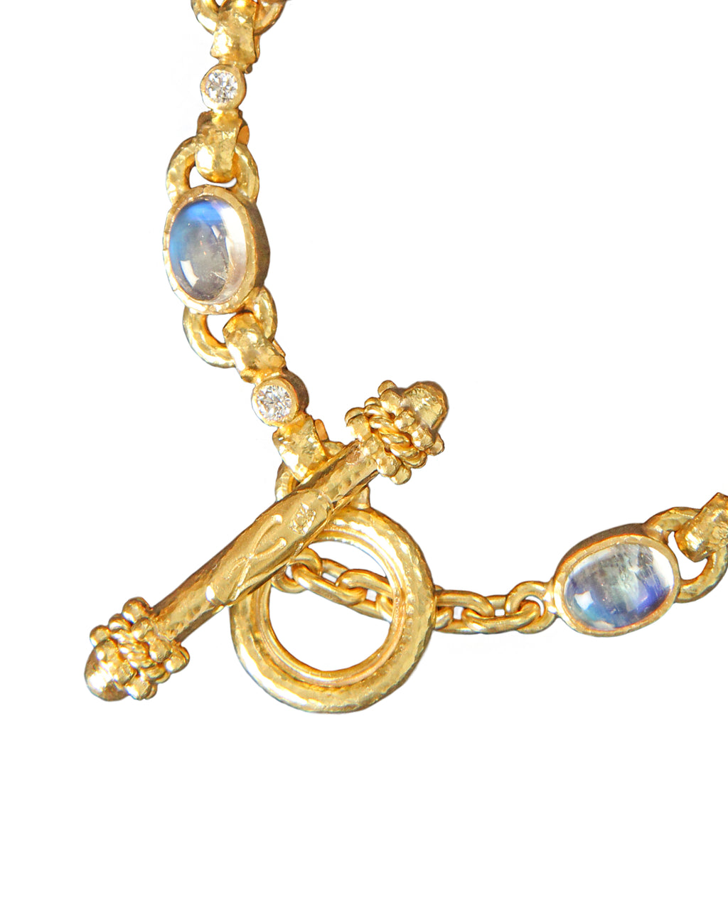 Moonstone and Diamond Link Bracelet