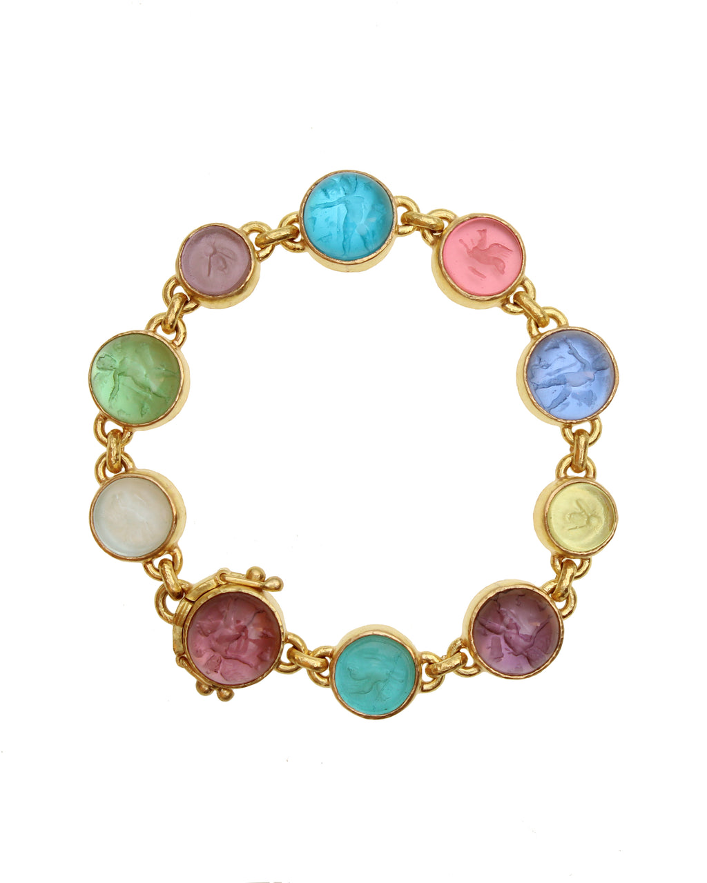 Small Pastel Venetian Glass Intaglio Bracelet