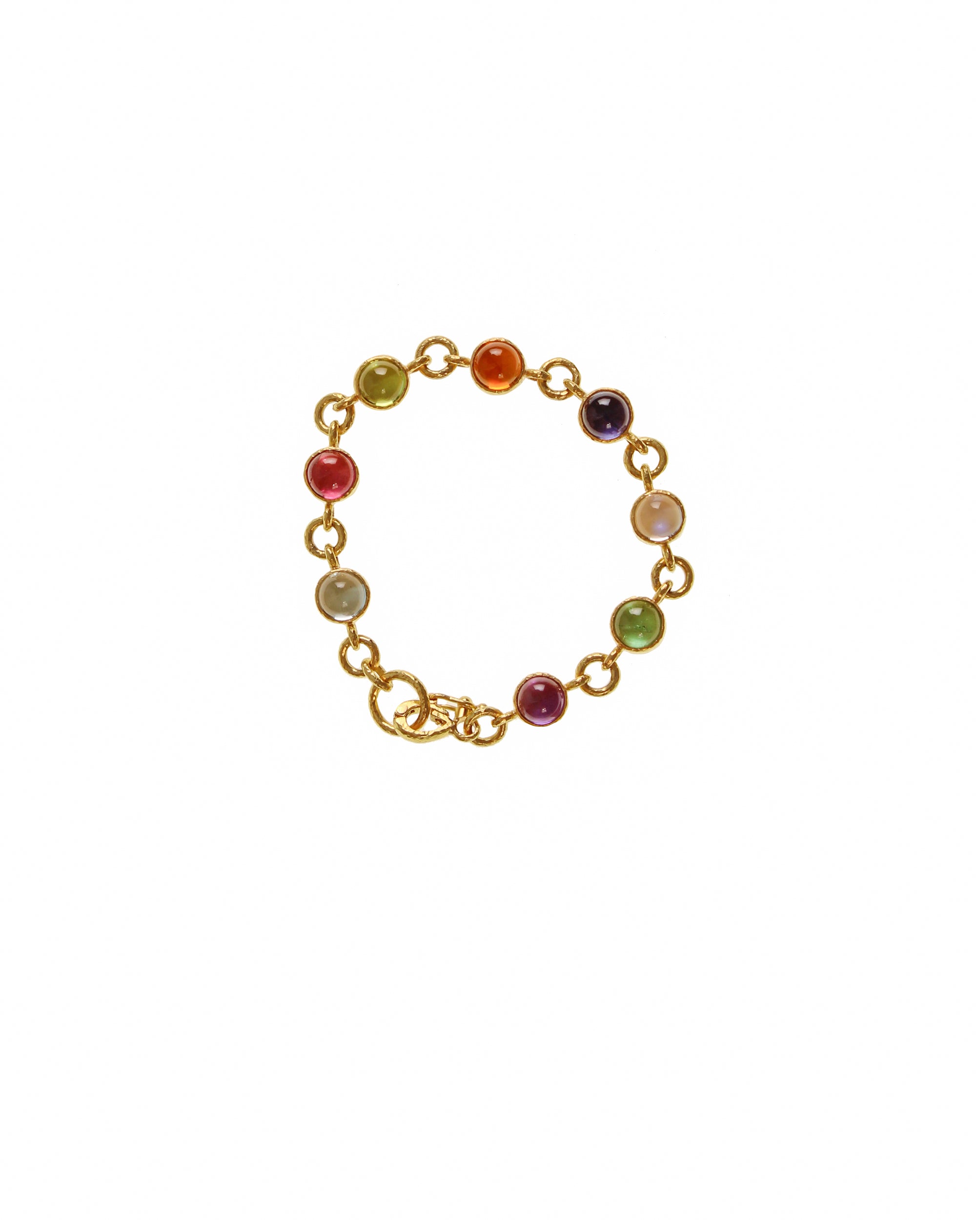 Round Cabochon Stone Bracelet with 'Circle' Clasp
