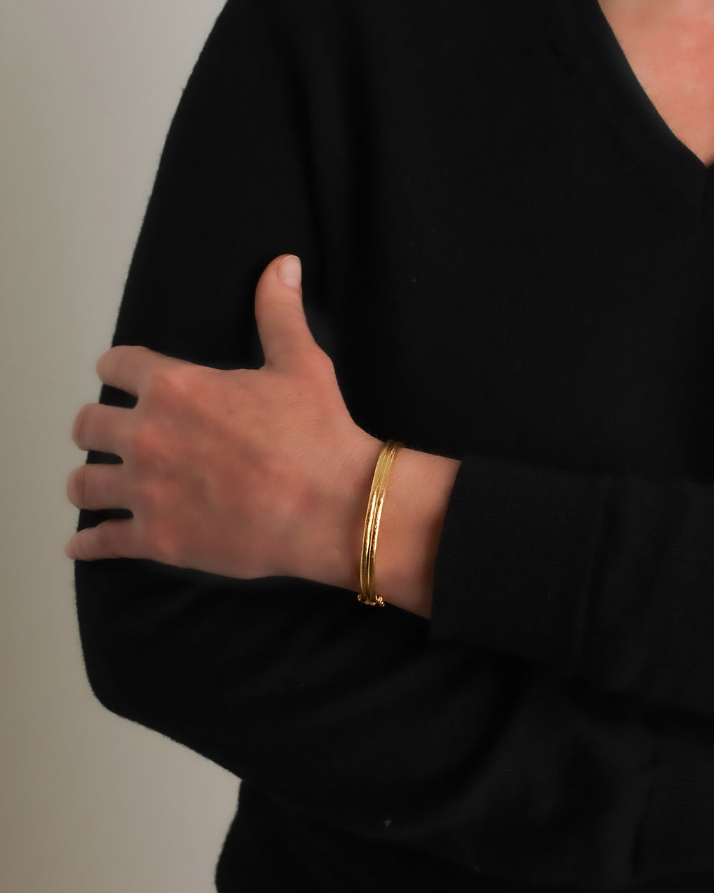 Small Double Band Bangle Bracelet