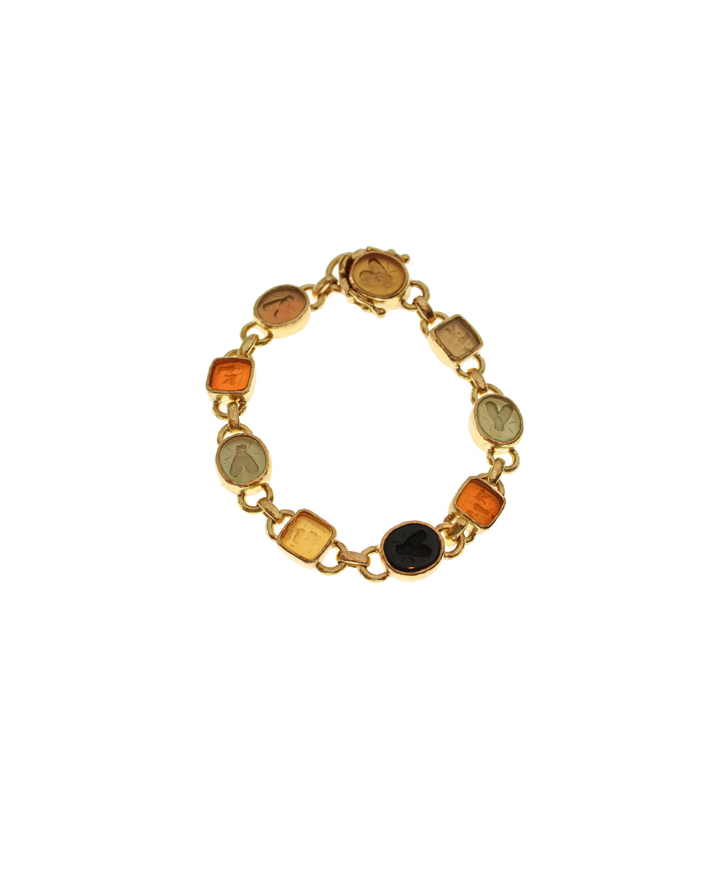 Neutral Venetian Glass Intaglio Bracelet