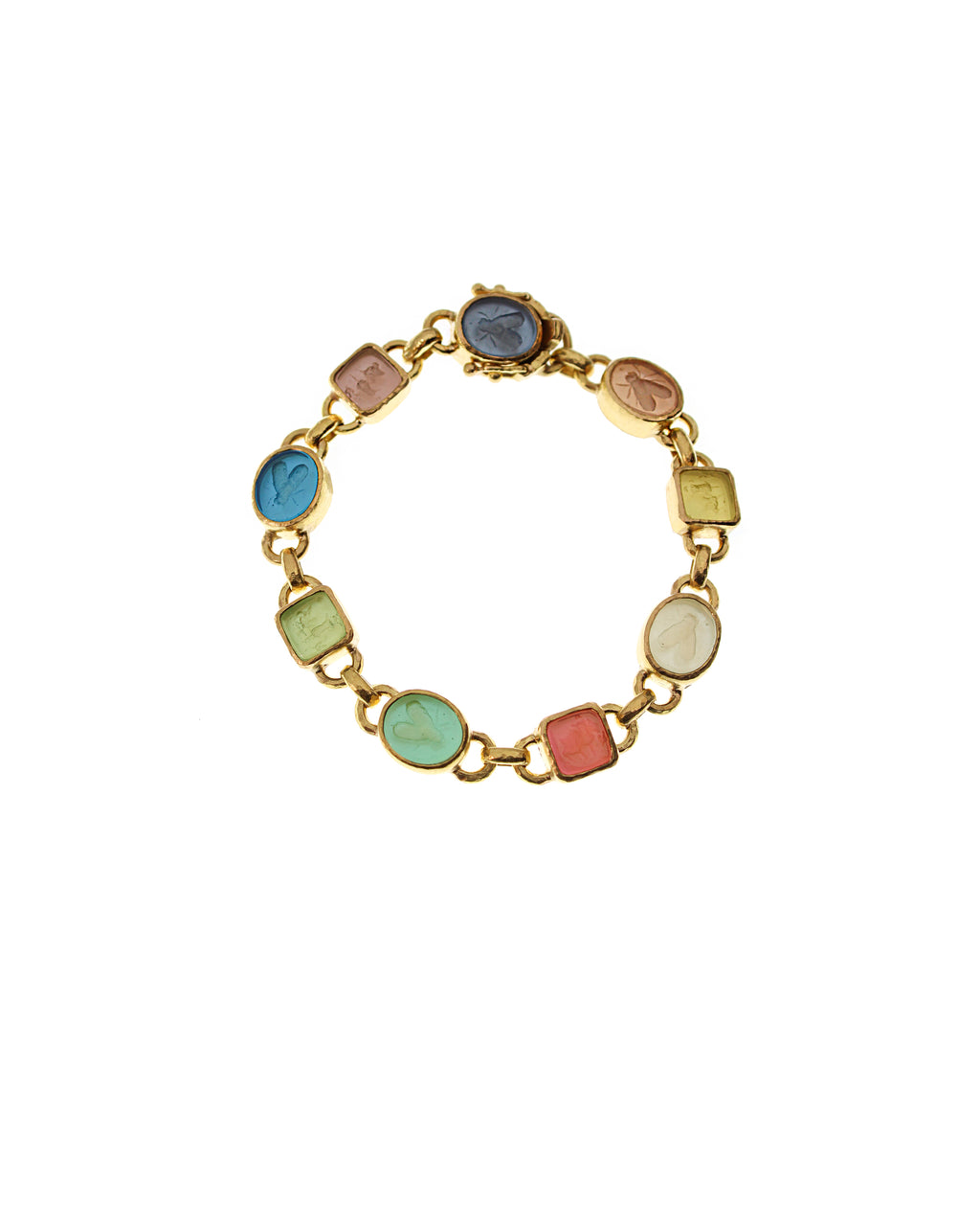 Pastel Venetian Glass Intaglio Bracelet