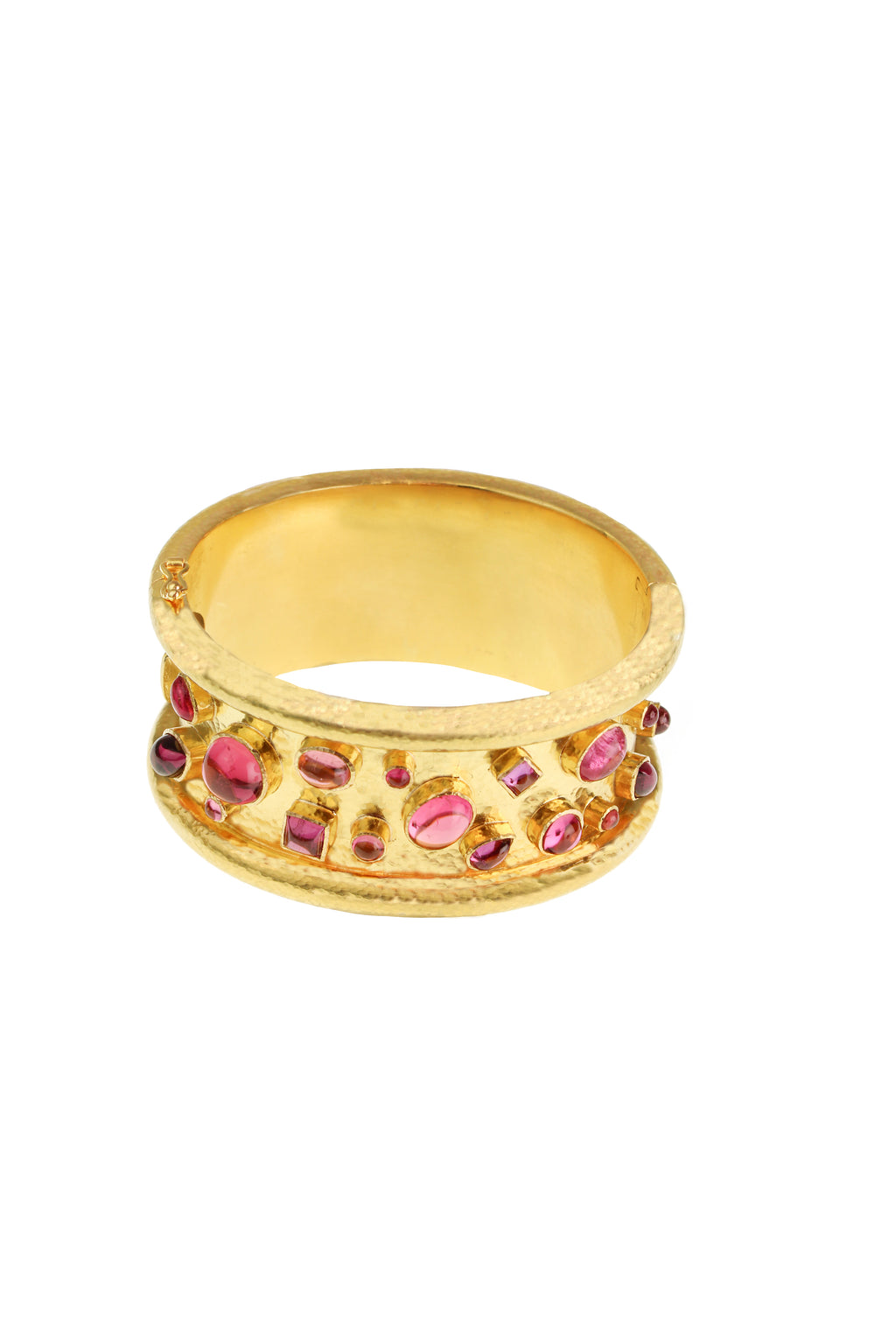 Pink Tourmaline and Rhodolite Confetti Bangle