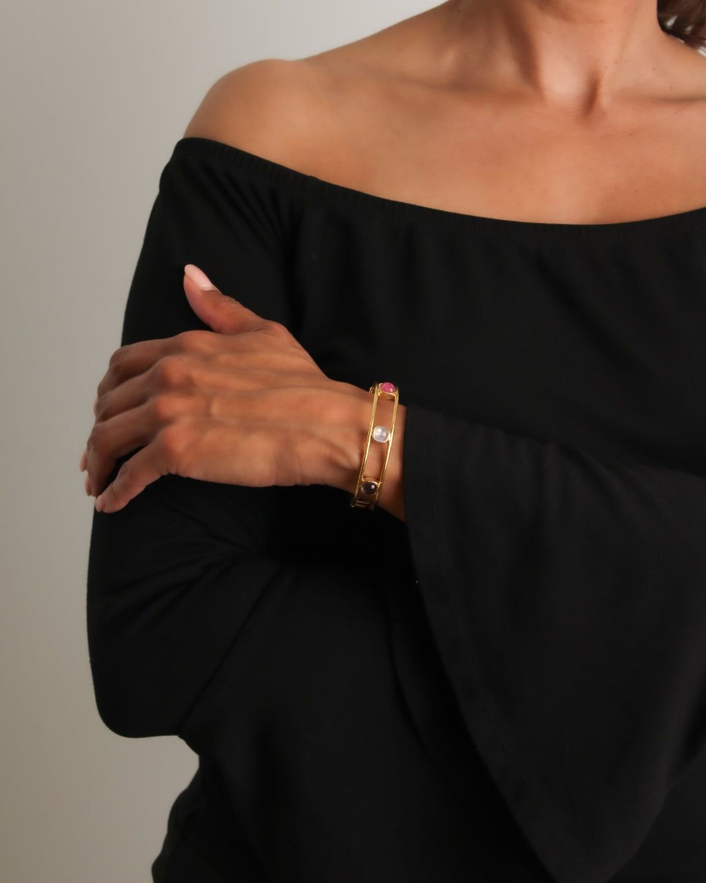 Tutti Frutti Open Tube Bezel Bangle