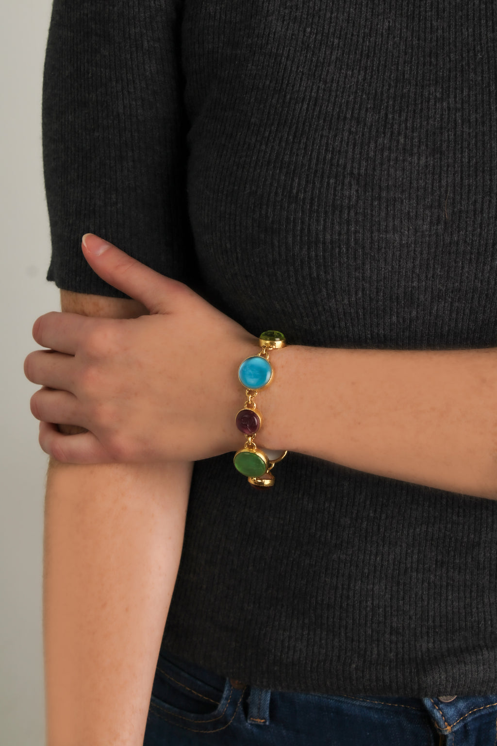 Pastel Venetian Glass Intaglio Bracelet