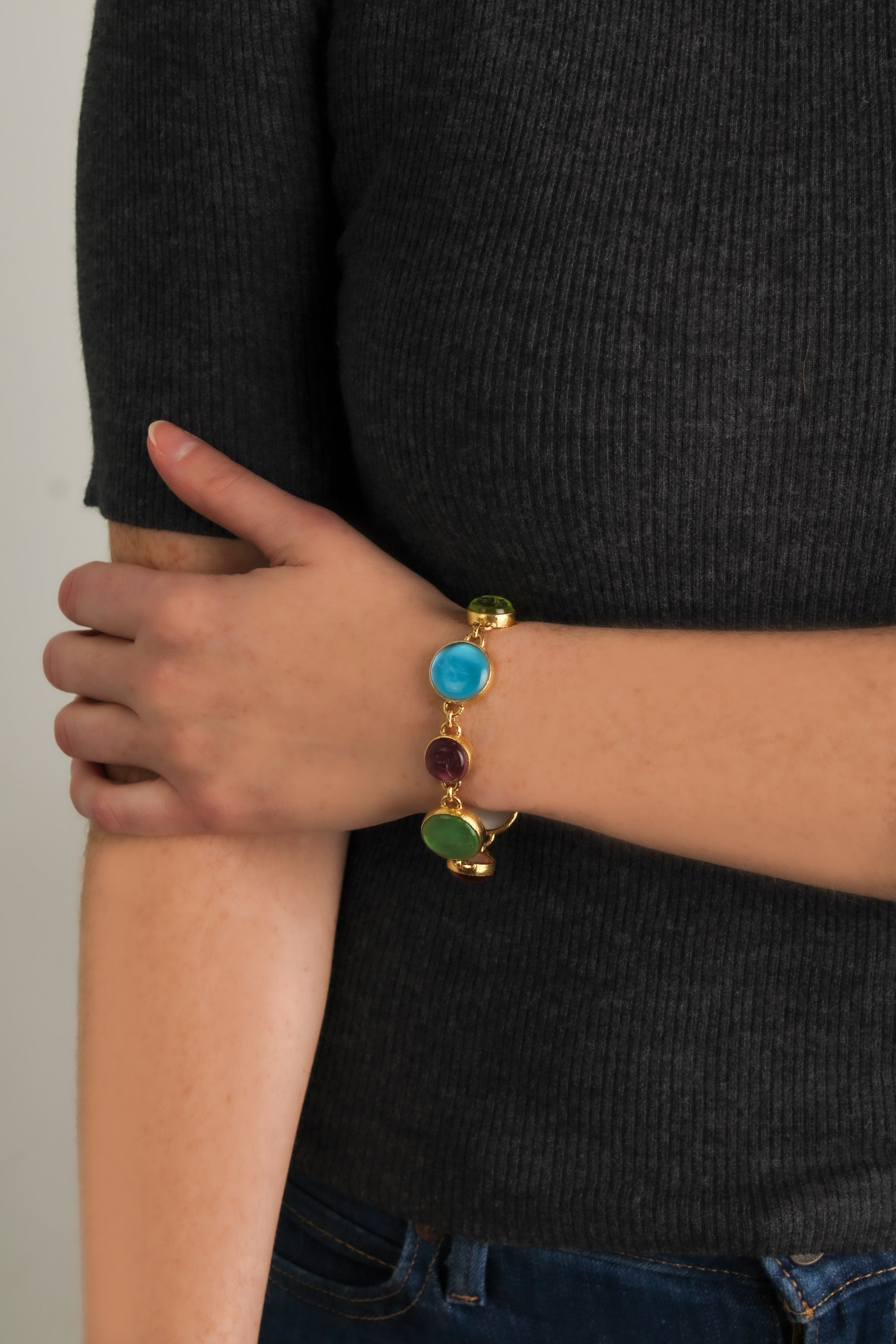 Pastel Venetian Glass Intaglio Bracelet