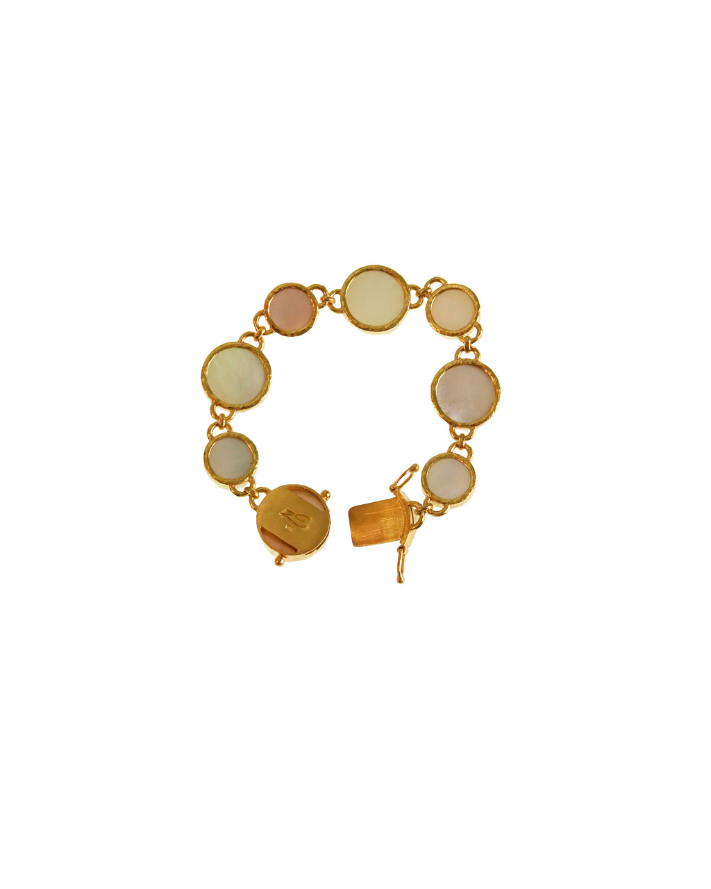 Pastel Round Venetian Glass Intaglio Bracelet
