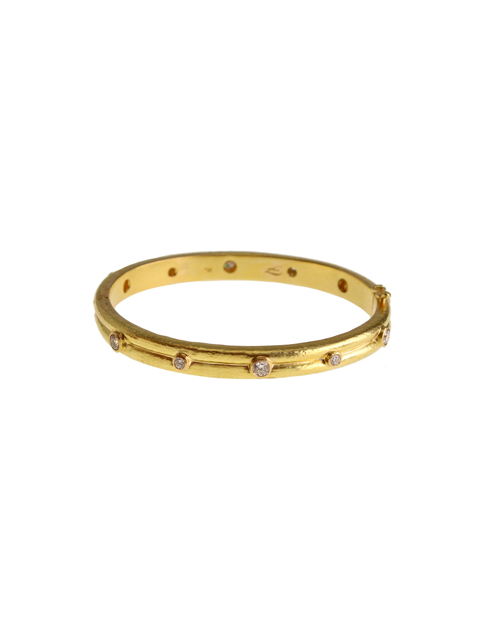Small Double Band Bangle with Diamonds