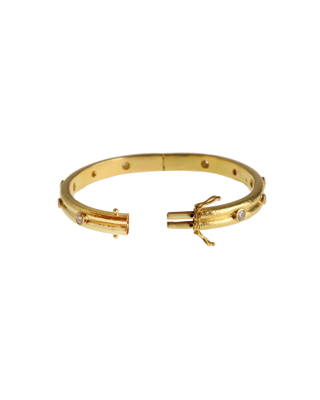 Small Double Band Bangle with Diamonds