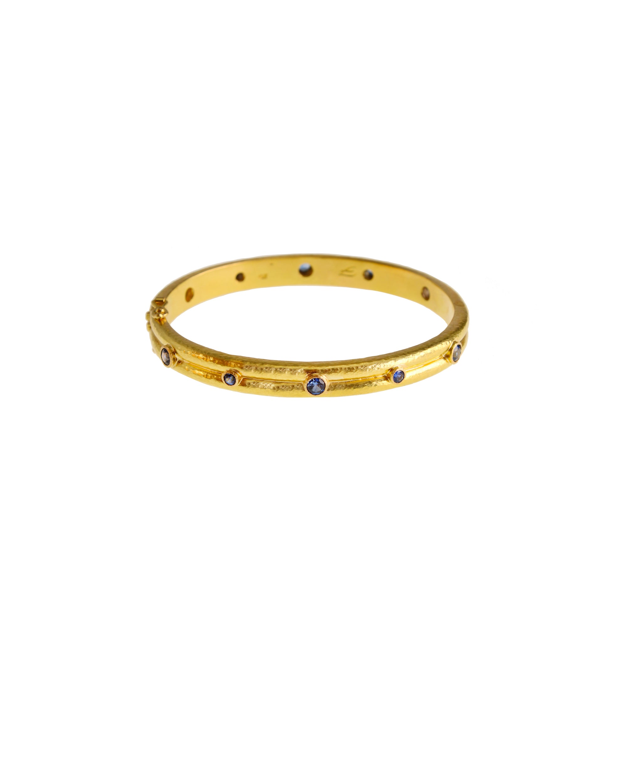 Small Double Band Bangle with Blue Sapphires
