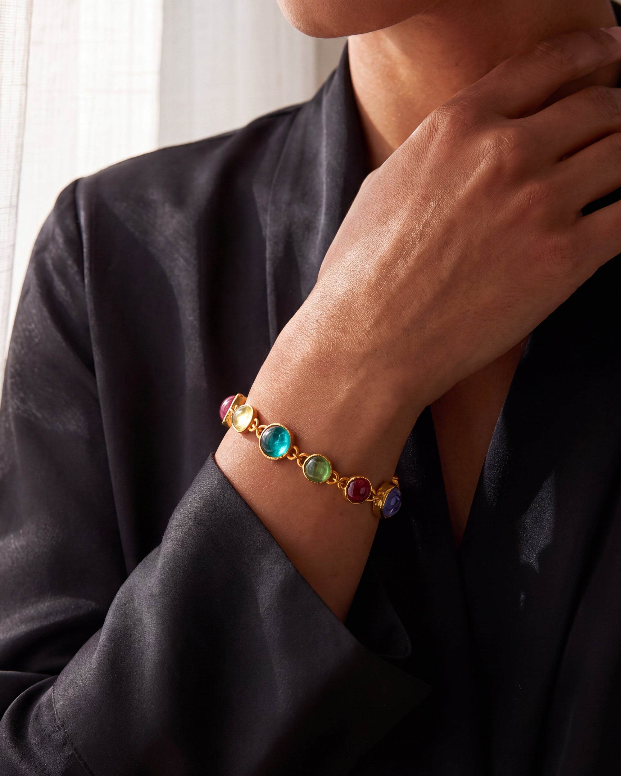 Pastel Small Round Venetian Glass Bracelet