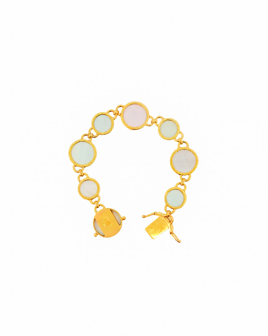 Pastel Round Venetian Glass Intaglio Bracelet