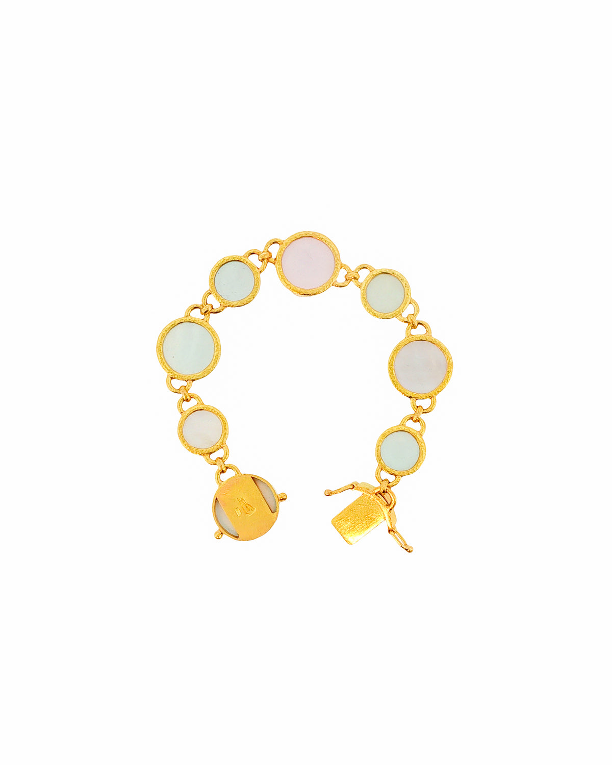 Pastel Round Venetian Glass Intaglio Bracelet
