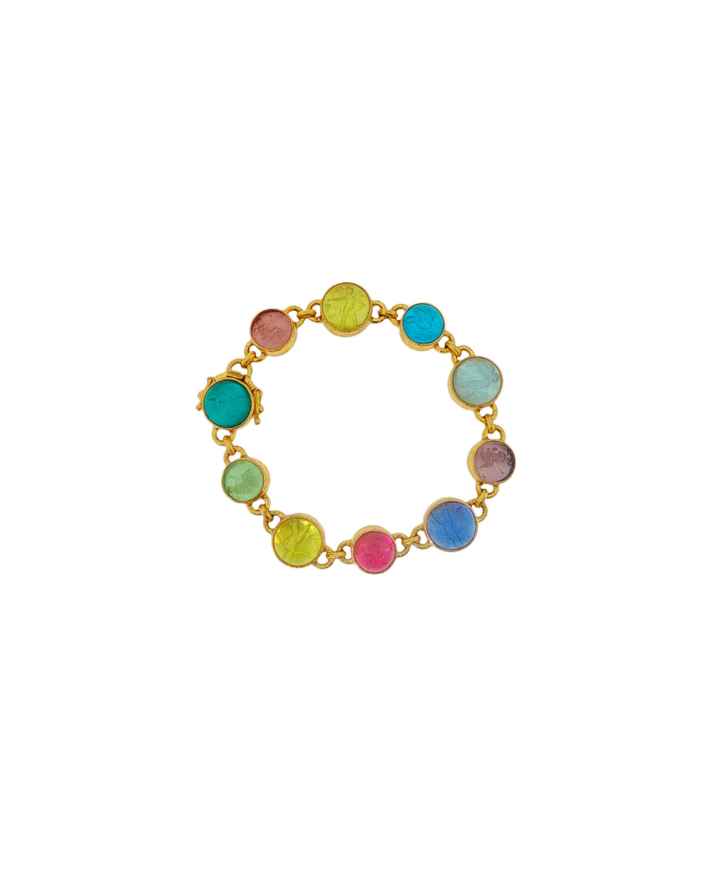 Pastel Venetian Glass Intaglio Bracelet