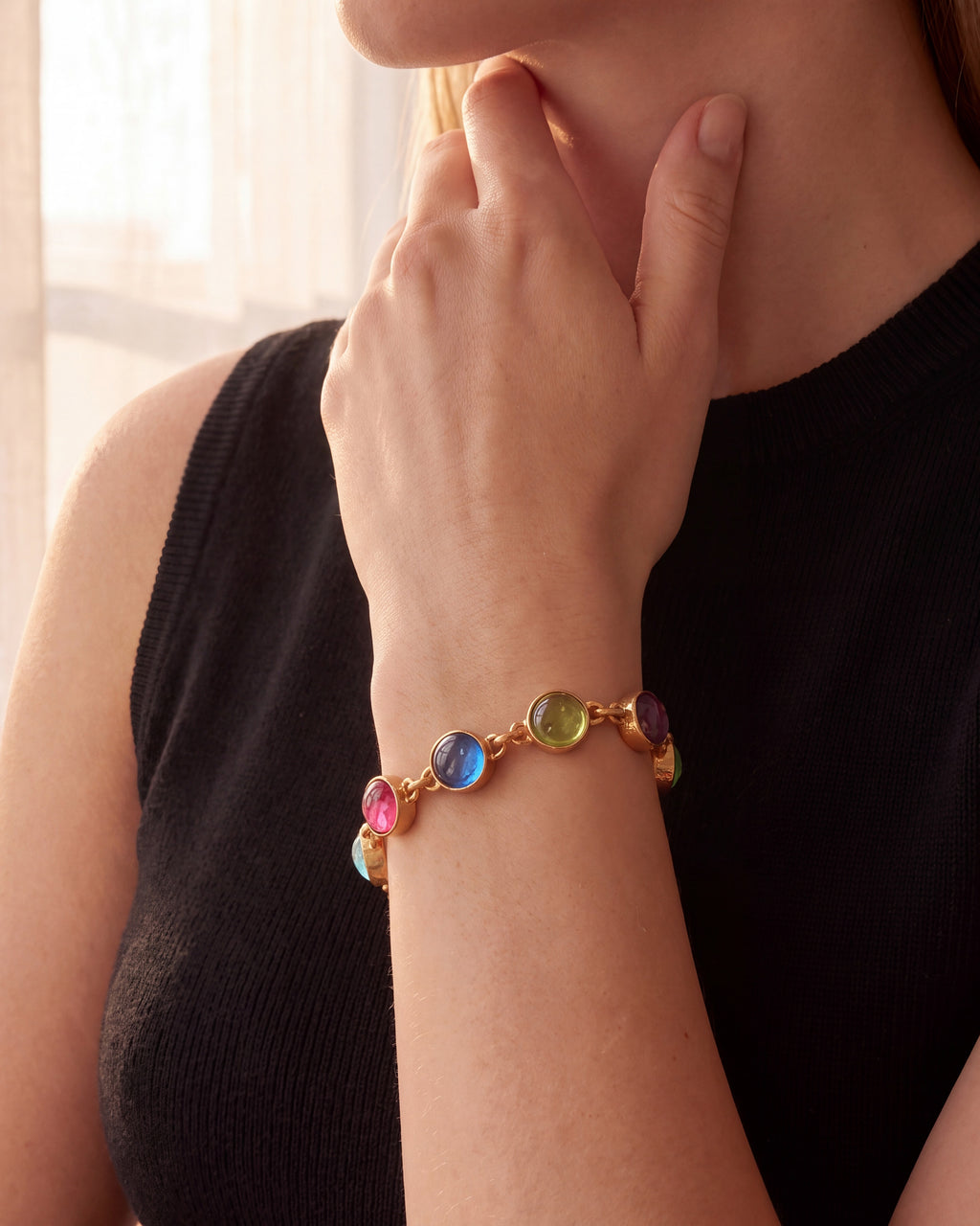 Pastel Venetian Glass Intaglio Bracelet