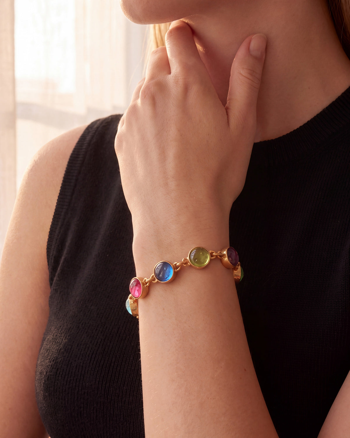 Pastel Venetian Glass Intaglio Bracelet