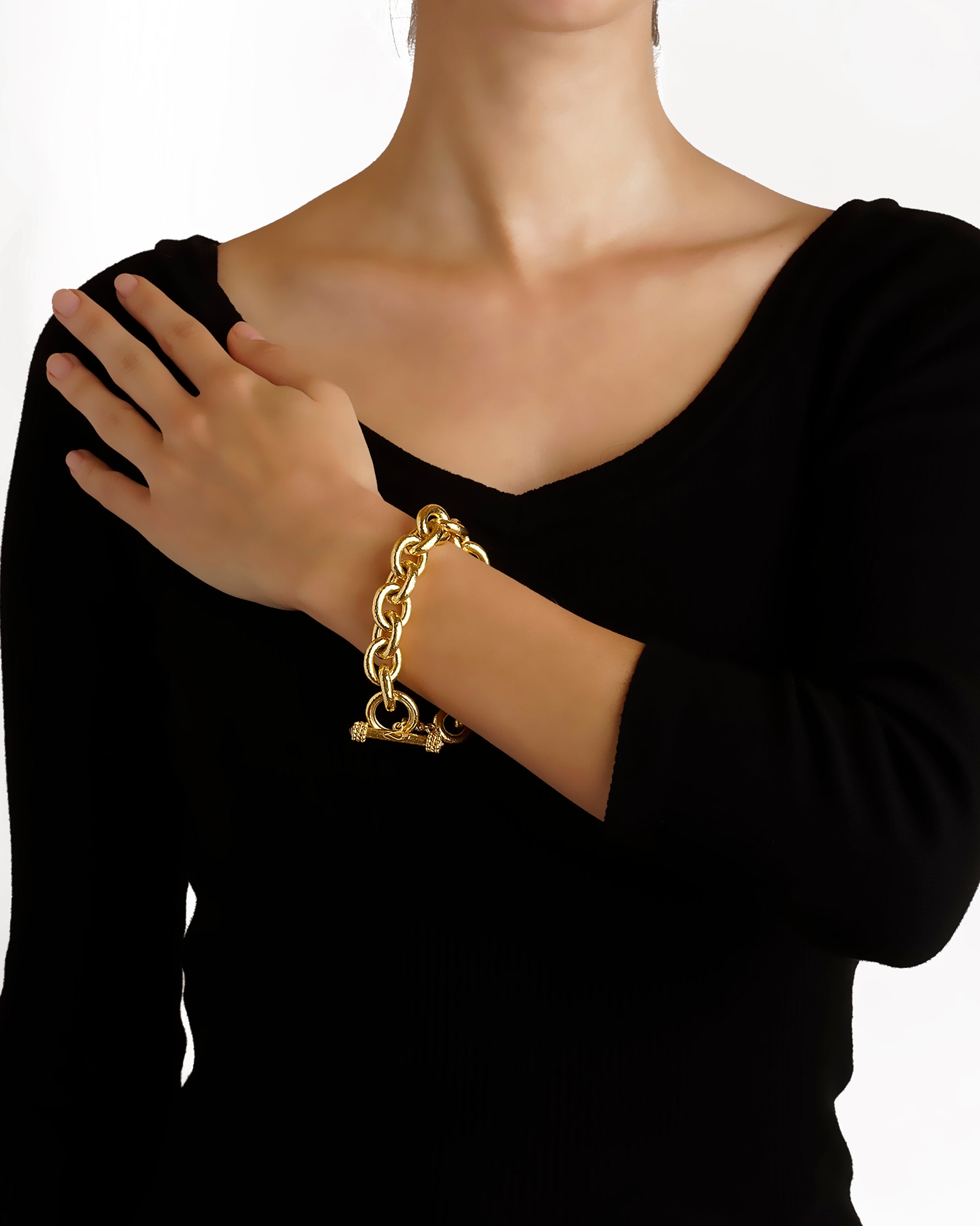 Heavy Oval Link Bracelet – Elizabeth Locke Jewels