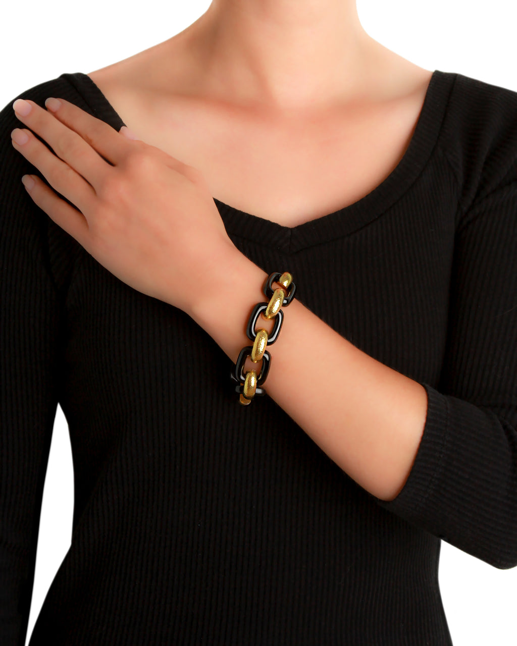 Black Jade 'Small Livorno' Link Bracelet