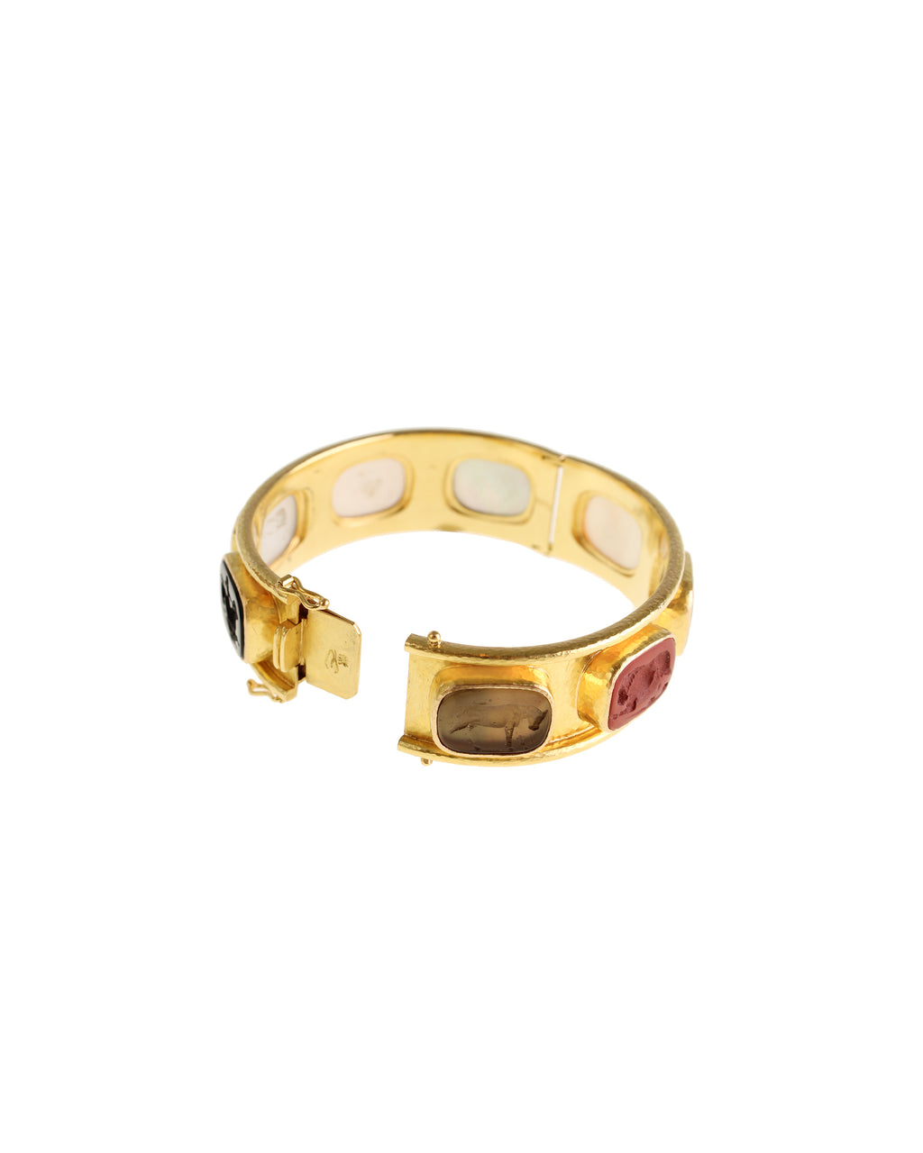 Neutral 'Antique Animals' Flat Narrow Bangle