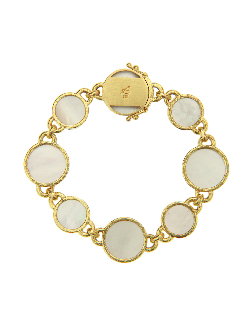 Neutral Round Venetian Glass Intaglio Bracelet